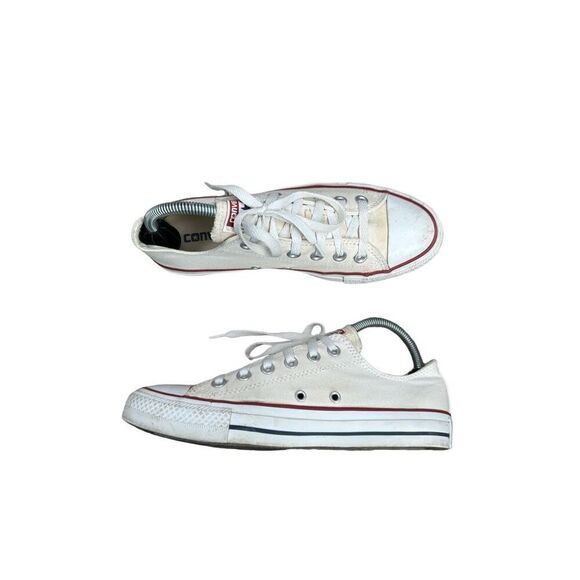 converse low top canvas sneakers shoes white women’s size 8 - Picture 1 of 10